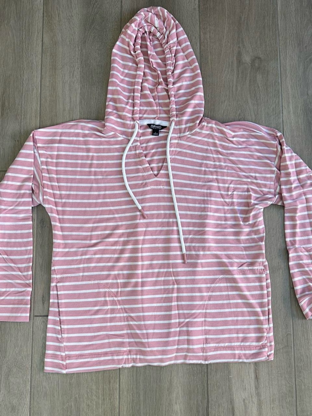 Malibu Pink & White Striped Kids Hoodie Swim Cover-Up